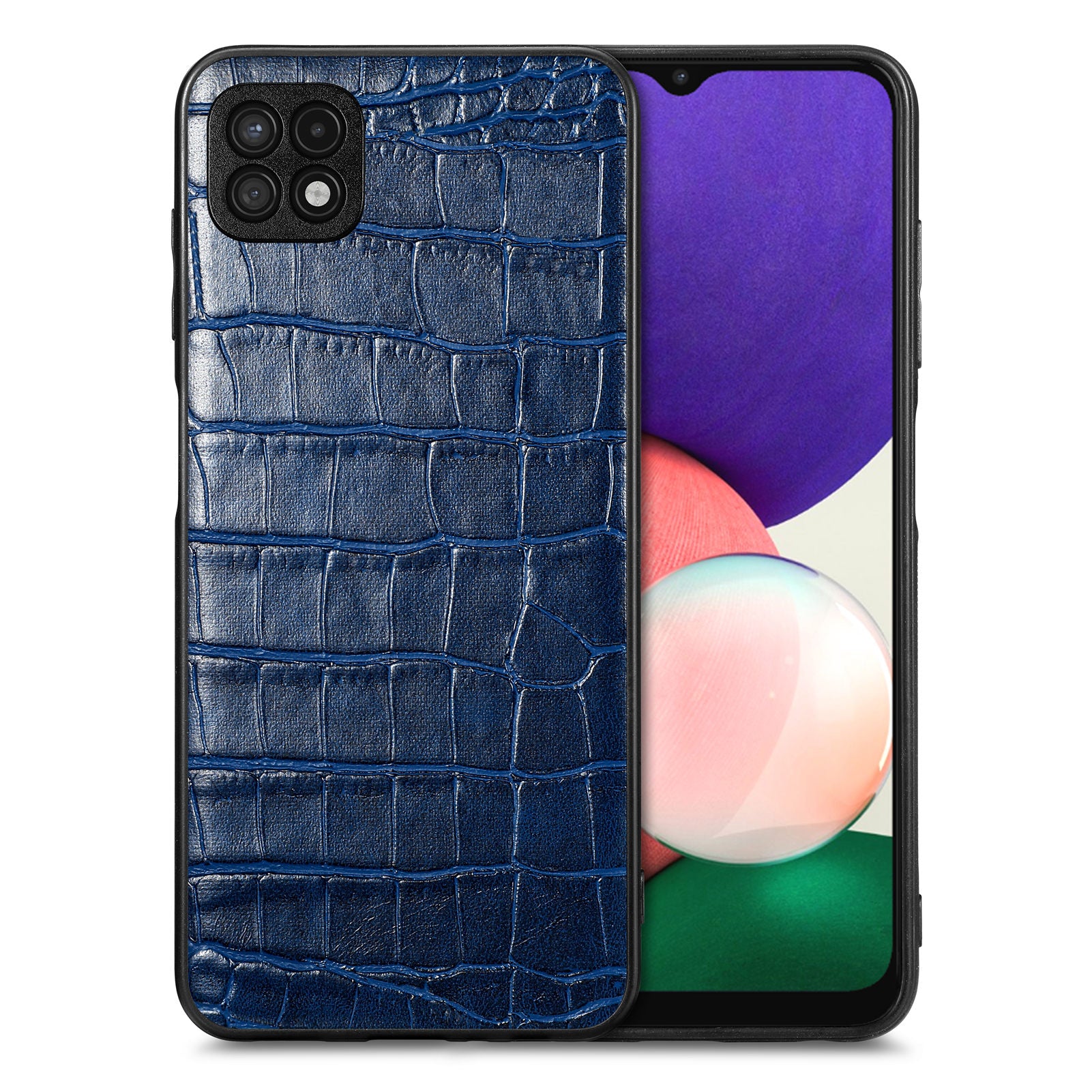 For Samsung Galaxy A22 5G (EU Version) Crocodile Texture PU Leather Coated TPU Cover Precise Cutout Phone Case For Samsung Galaxy A22 5G (EU Version) Crocodile Texture PU Leather Coated TPU Cover Precise Cutout Phone Case